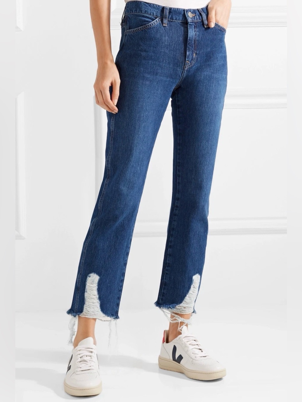 M.i.h JEANS CULT LADDER MID-RISE STRAIGHT CROPPED JEANS 26